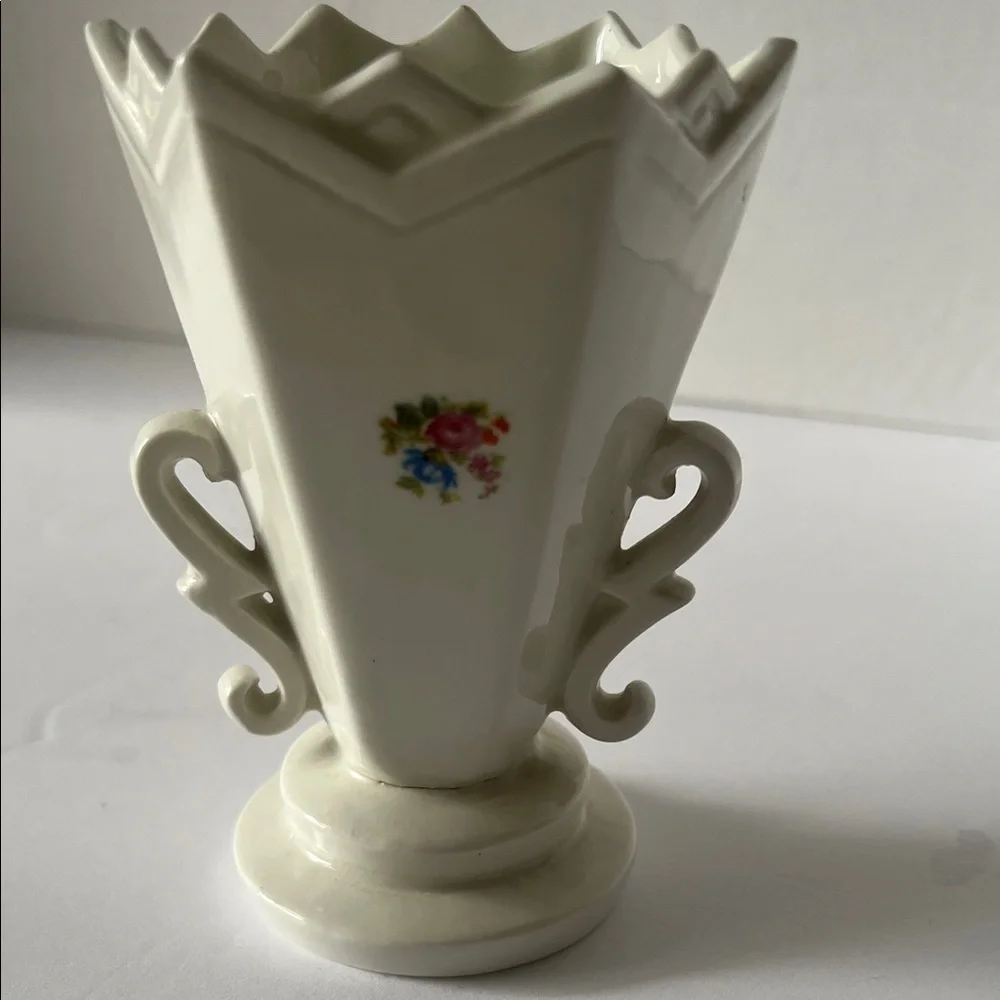 Small‎ Floral Vase with Handles Made in Slovakia